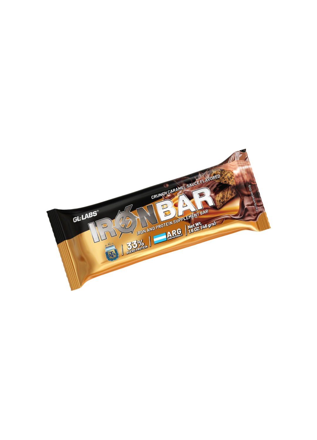 IRON BAR - Suplemento en barra Gentech Proteína sabor Dulce de Leche x 46g - Movediza Fitness