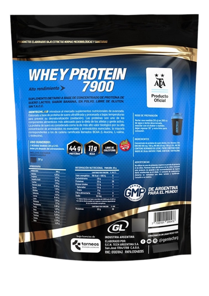 Gentech Whey Protein - Suplemento En Polvo 7900 - Sabor Vainilla De 1000g - Movediza Fitness