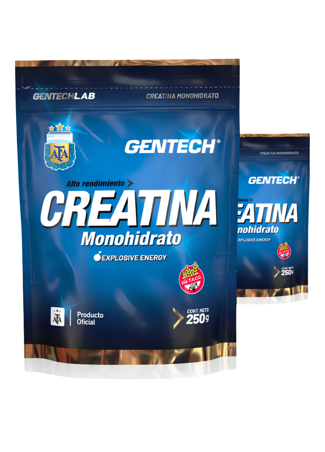 Creatina Monohidrato - 250 Gr - Gentech - Sin sabor - Movediza Fitness