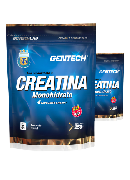 Creatina Monohidrato - 250 Gr - Gentech - Sin sabor - Movediza Fitness