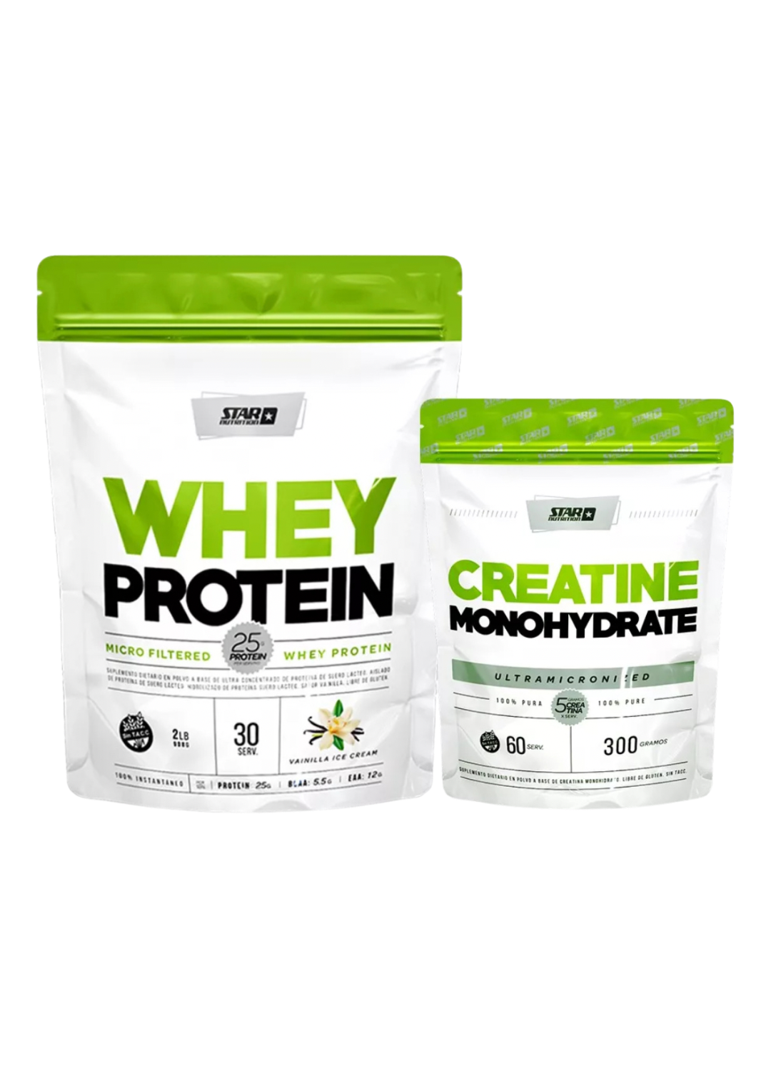 Star Nutrition Combo Whey Protein X2lb + Creatina X300gr - Movediza Fitness